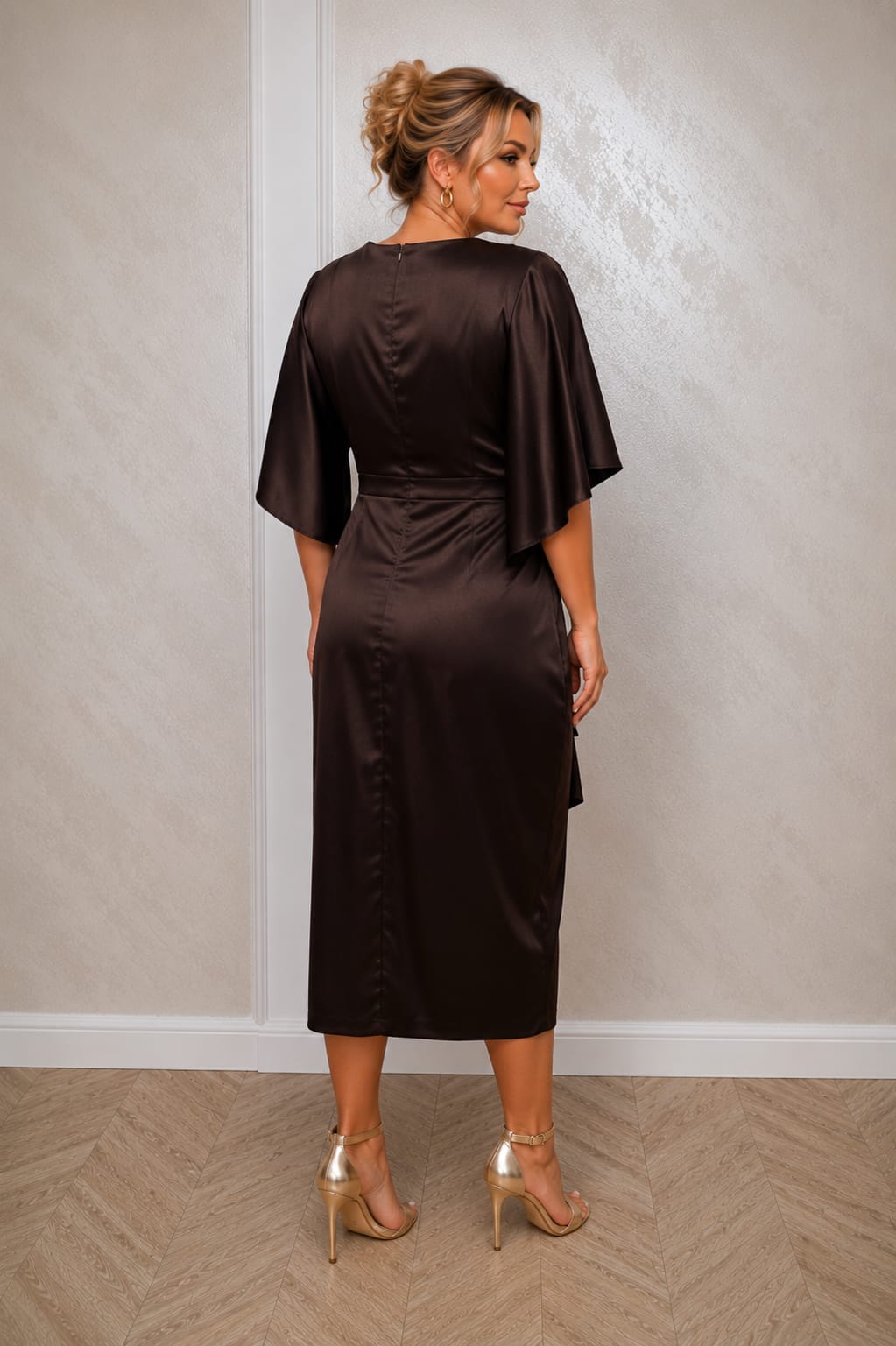 Rochie Cada Midi – Rochie din Satin premium lungime midi pentru evenimentele de vara