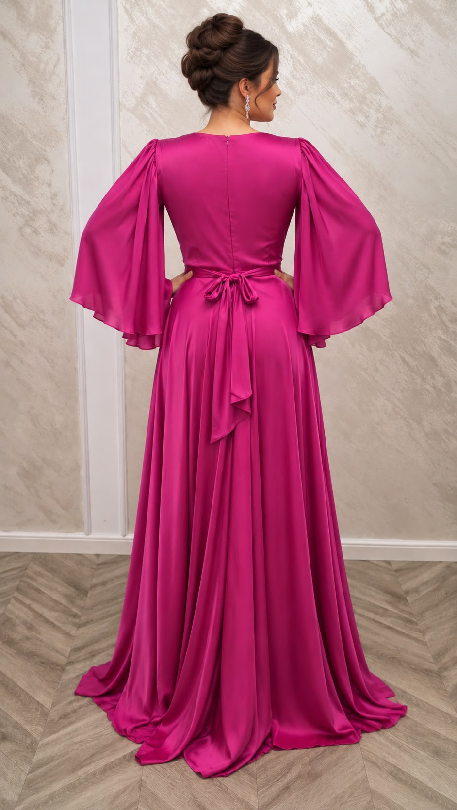 Rochia Diona Lux – rochie de seara lunga din satin cu fir de matase si cristale disponibila in 3 culori