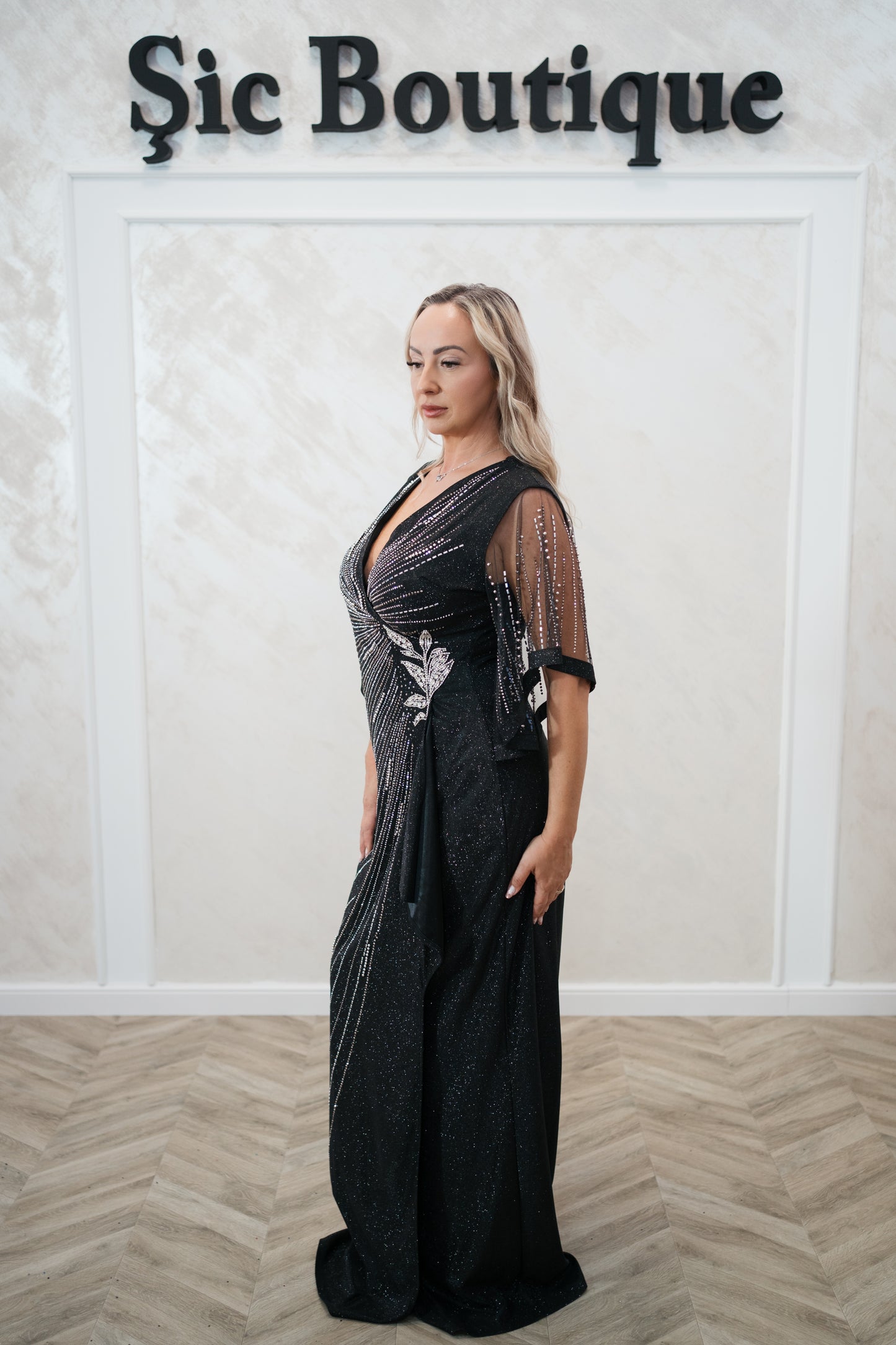 Rochie de seara Cuper din lurex – Eleganță și strălucire pentru evenimente speciale