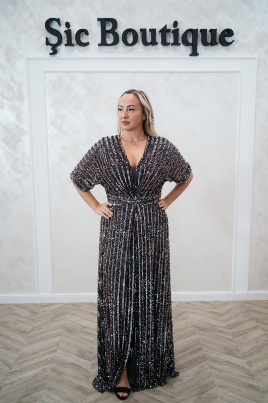 Rochia Glam – Rochie de Seară Lunga din Material Paietat, Eleganta și Stralucitoare