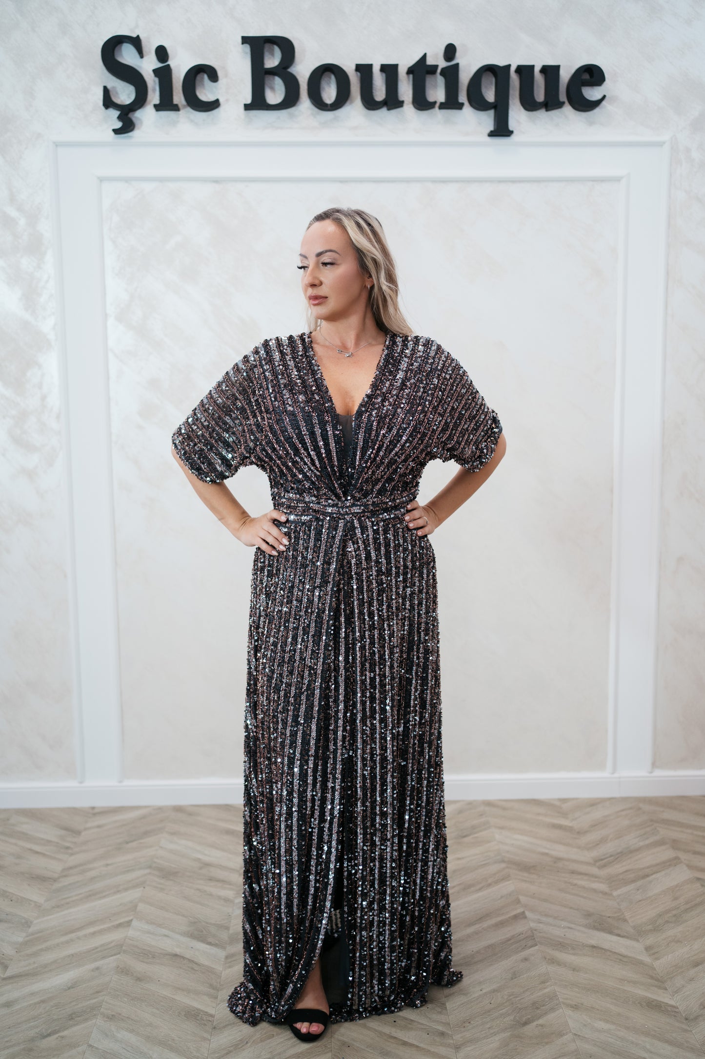 Rochia Glam – Rochie de Seară Lunga din Material Paietat, Eleganta și Stralucitoare