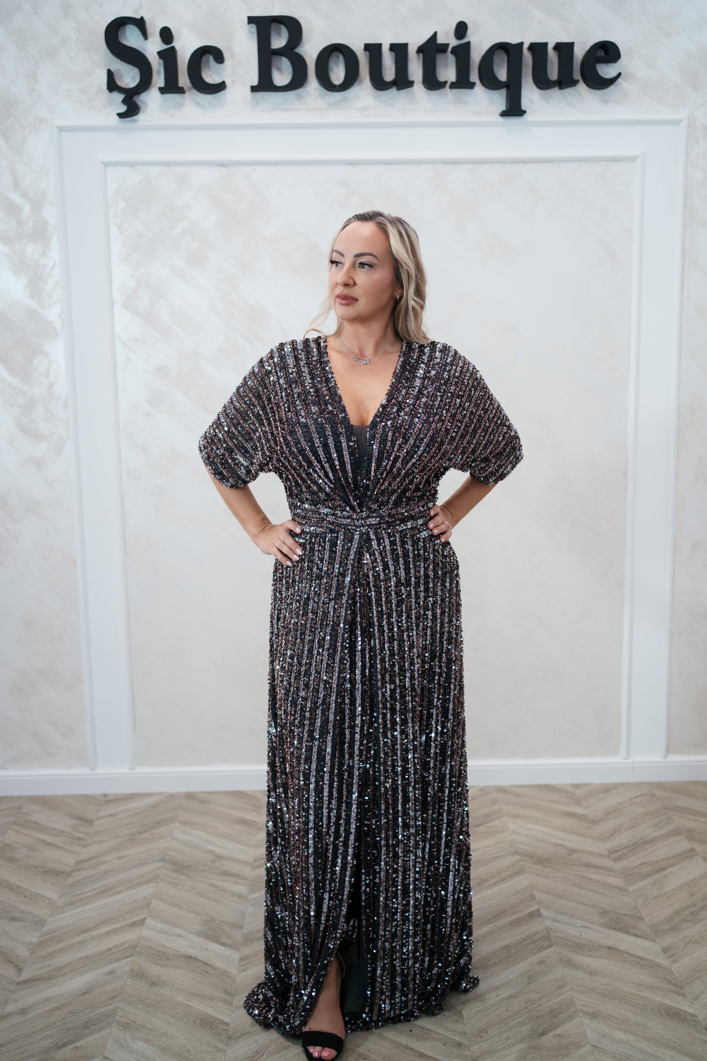 Rochia Glam – Rochie de Seară Lunga din Material Paietat, Eleganta și Stralucitoare