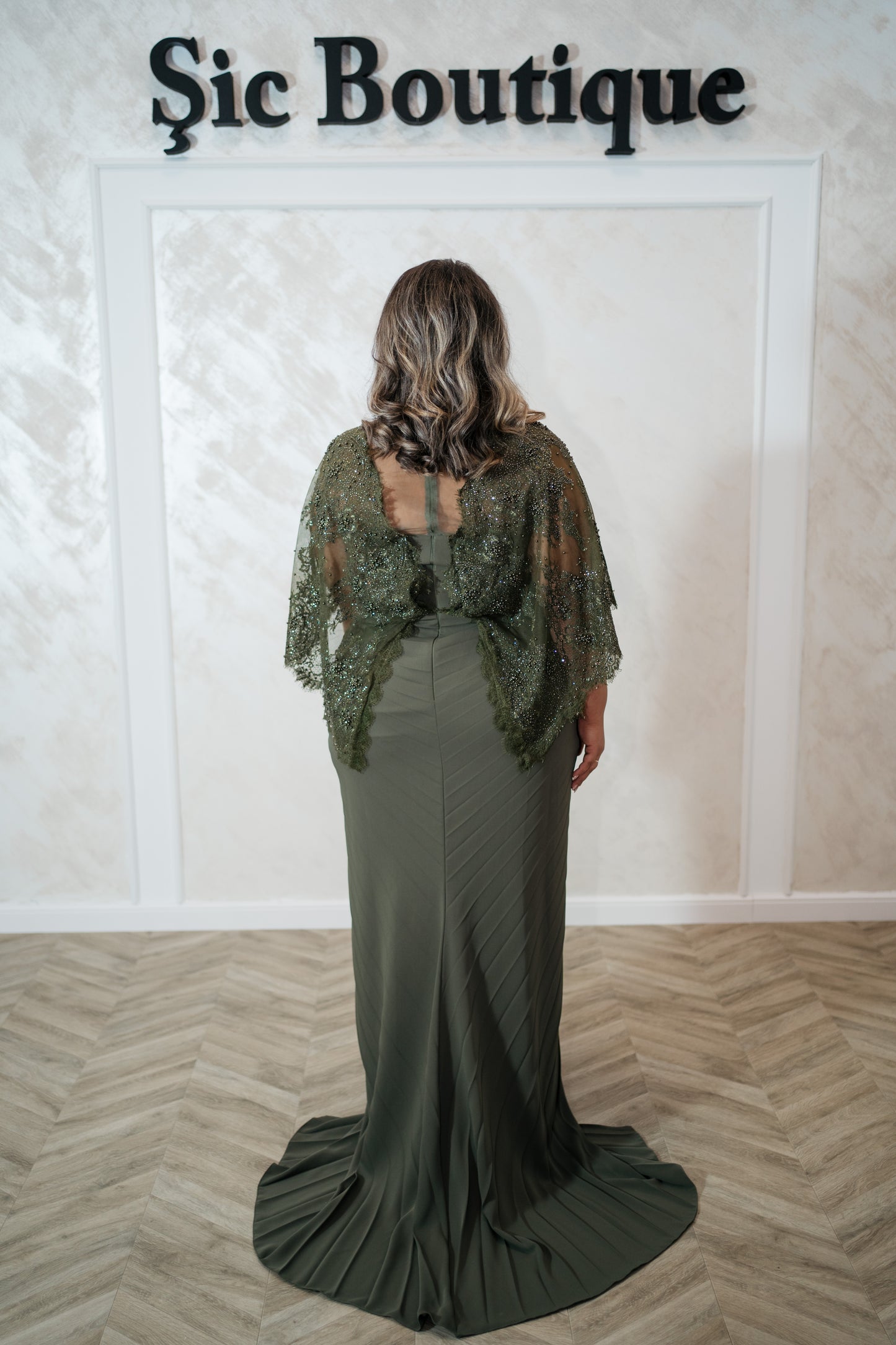 Rochia Tori – Rochie de seara marimi mari verde oliv