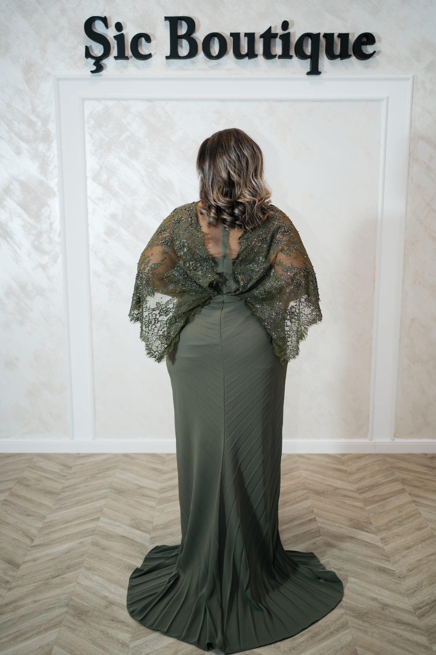 Rochia Tori – Rochie de seara marimi mari verde oliv