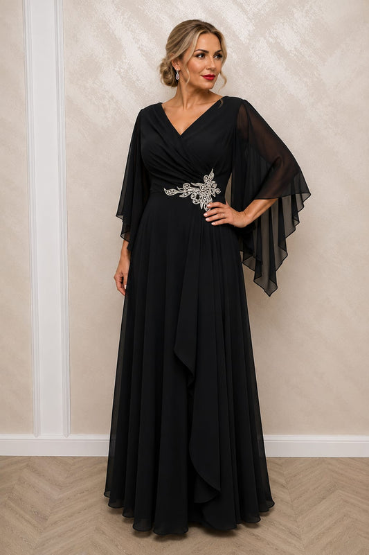 Rochia Monica – rochie eleganta din triplu voal pentru marimi plus size