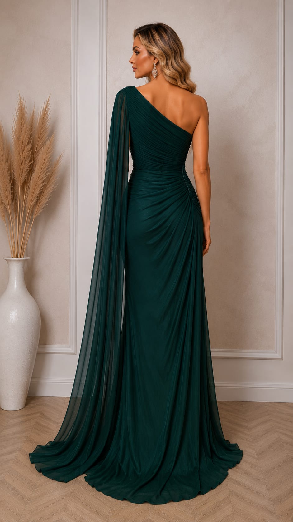 Rochia Desire – Rochie simpla dar eleganta diverse nuante cu maneca tip esarfa din matase artificiala
