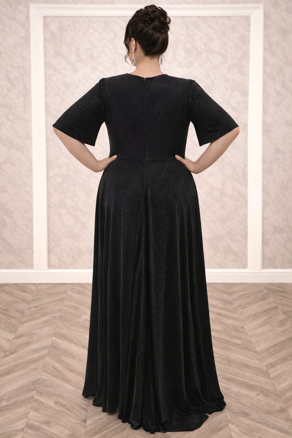Rochia Dida – Rochie lunga din lurex pentru marimi plus size