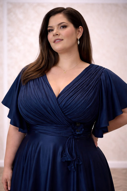 Rochia Gloria – Rochie eleganta, simpla de seara din satin premium