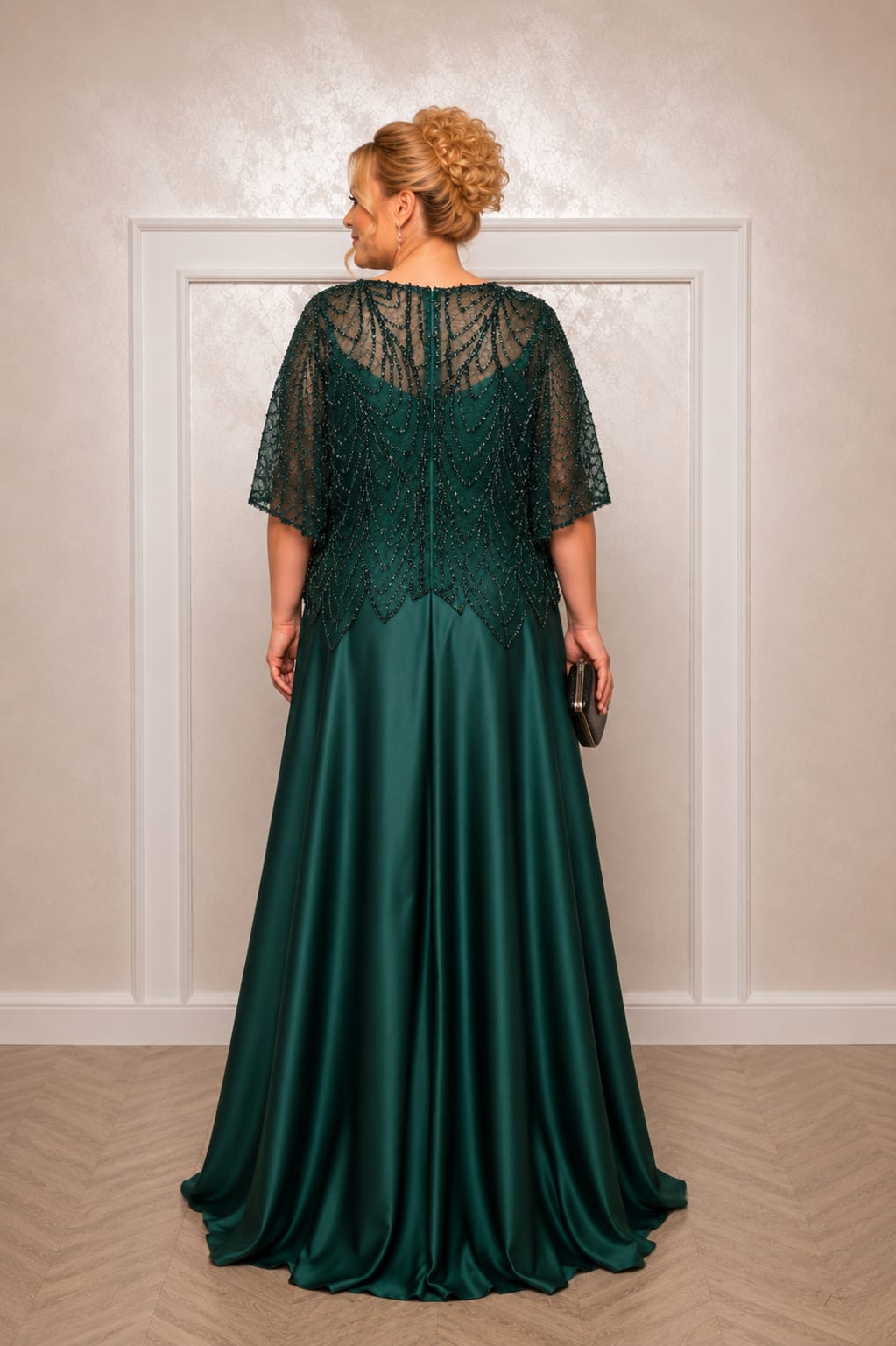 Rochia Morena - Rochie eleganta verde smarald pentru femei plus size