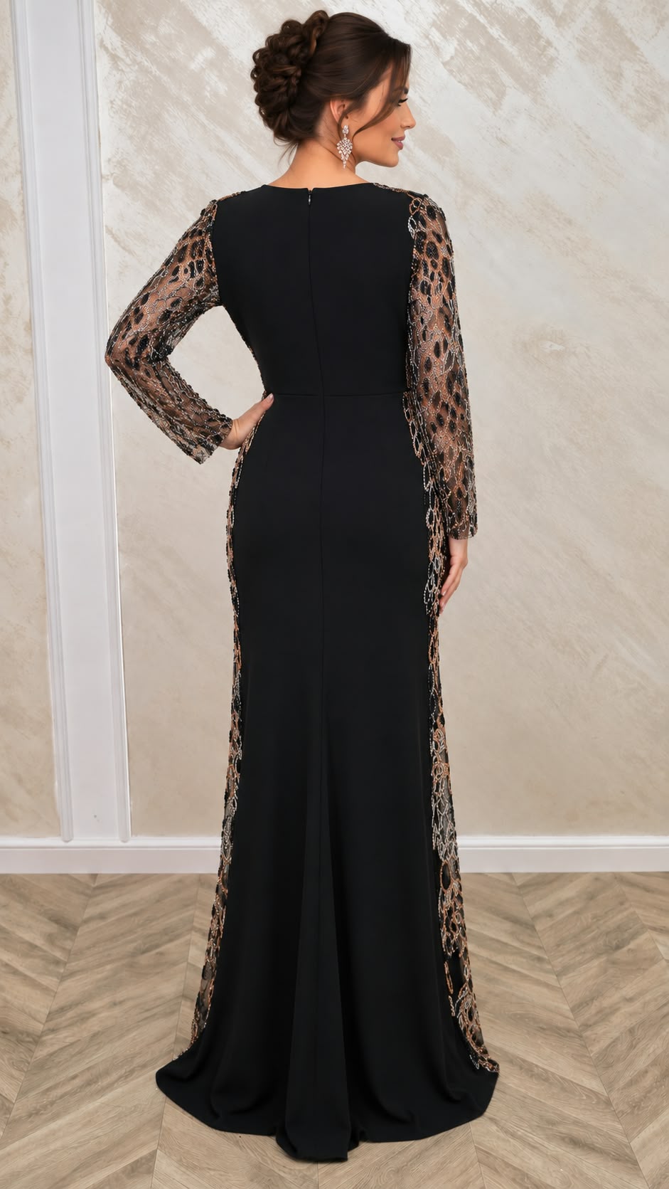 Rochia Dinelle – rochie lunga eleganta de seara cu dantela paietata