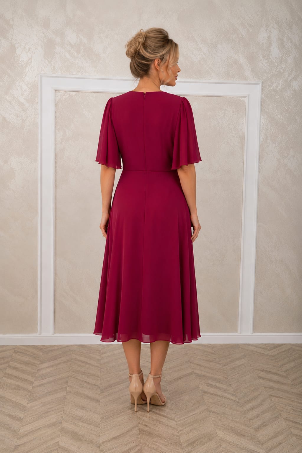 Rochia Stella Midi – Rochie lungime midi din voal cu maneci vaporoase diverse culori