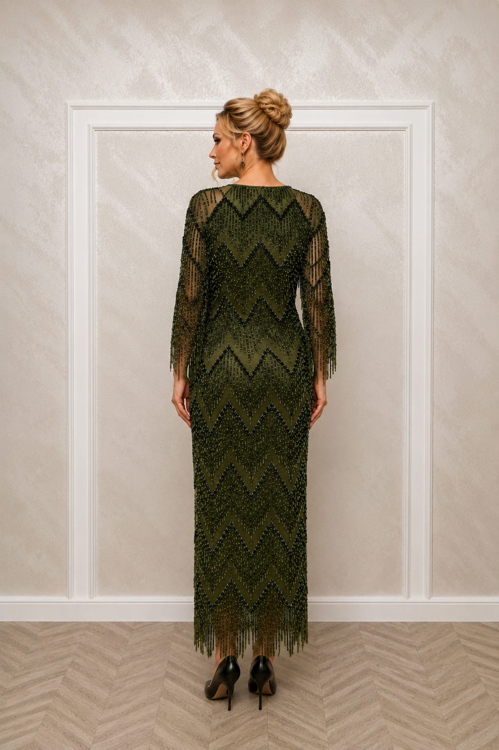 Rochia Mareza – Rochie eleganta din dantela paietata cu franjuri si efect spectaculos - 3 nuante