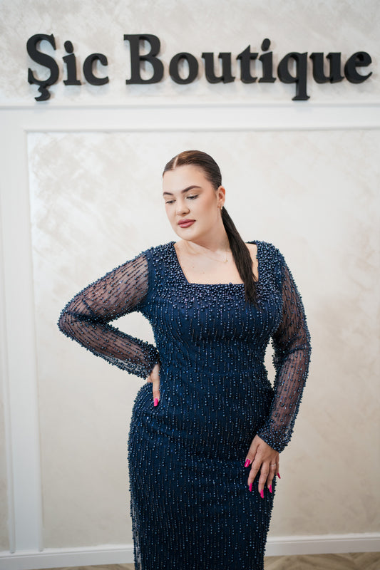 Rochia Donna -rochie lunga bleomaren cu perle
