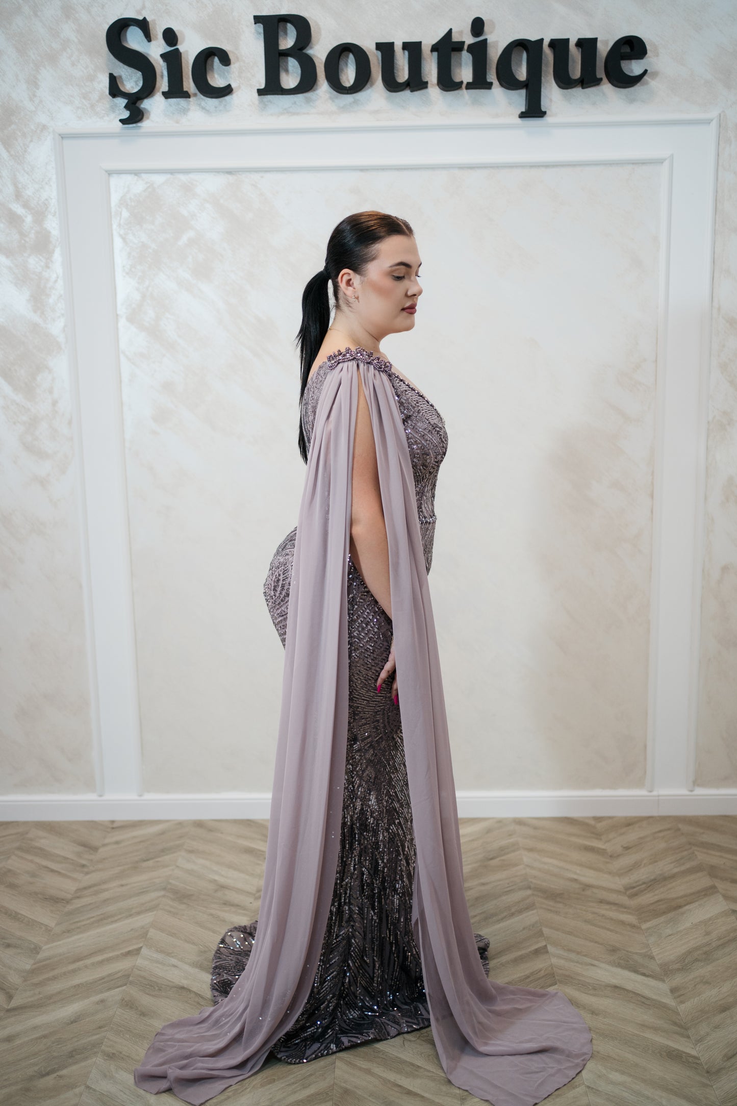 Rochia Anne- rochie lungăde ocazie cu paete