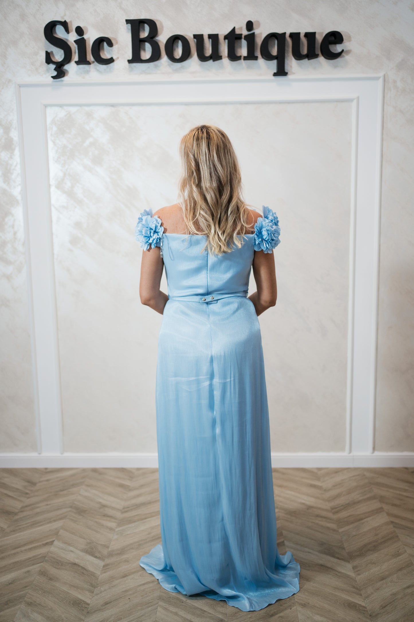 Rochia Clio-Rochie de vară din organza creponată – Baby Blue, ușoară și vaporoasă