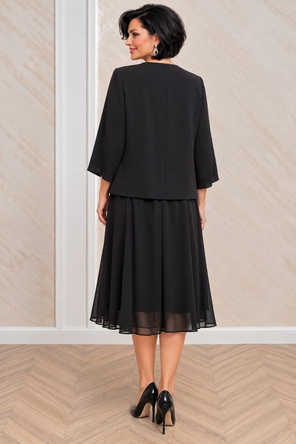 Compleu Claris cu rochie si sacou detasabil pentru nunta