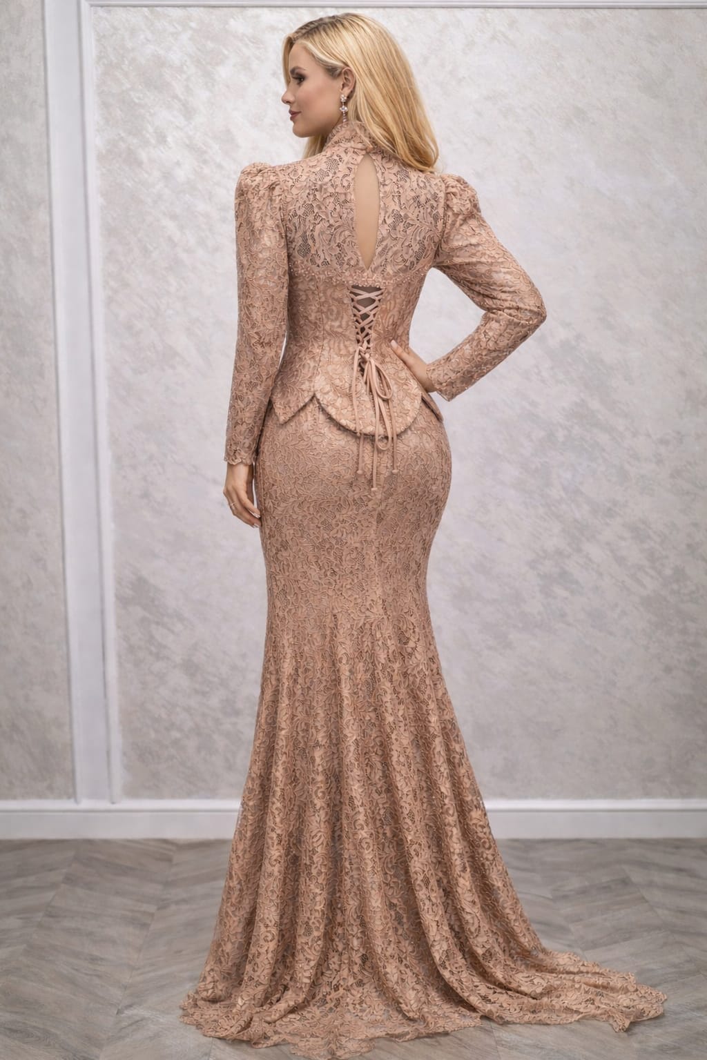 Rochia Tani – Rochie eleganta din dantela cu corset si bolero detasabil, croi sirena