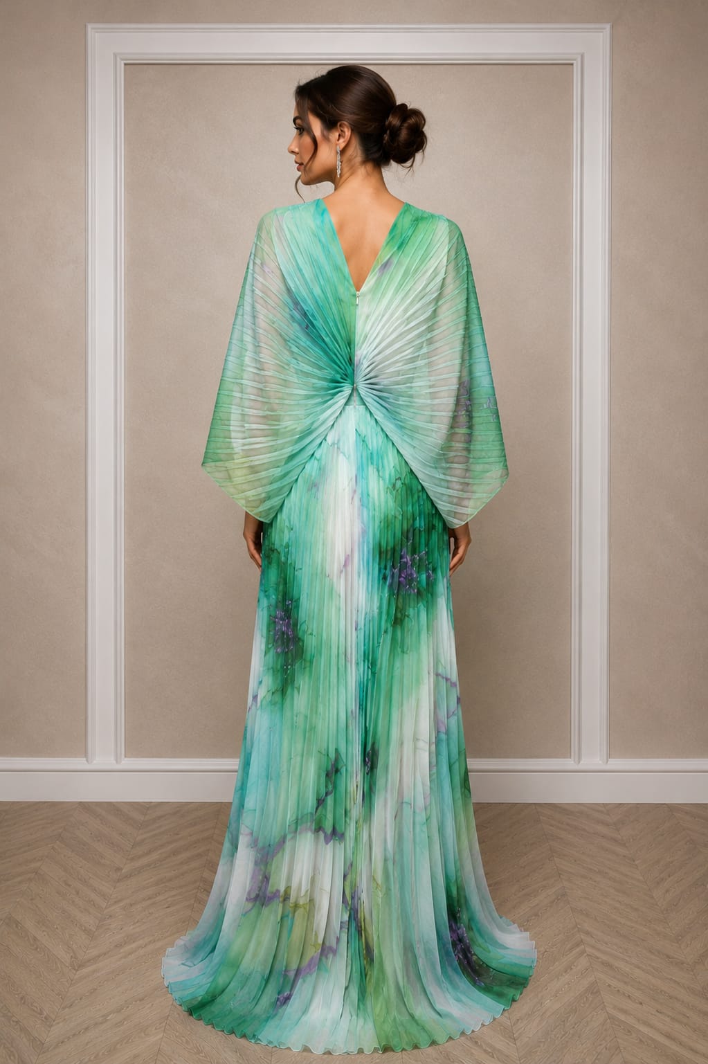 Rochia Flutur – Rochie eleganta vaporoasa din voal plisat pentru evenimente speciale