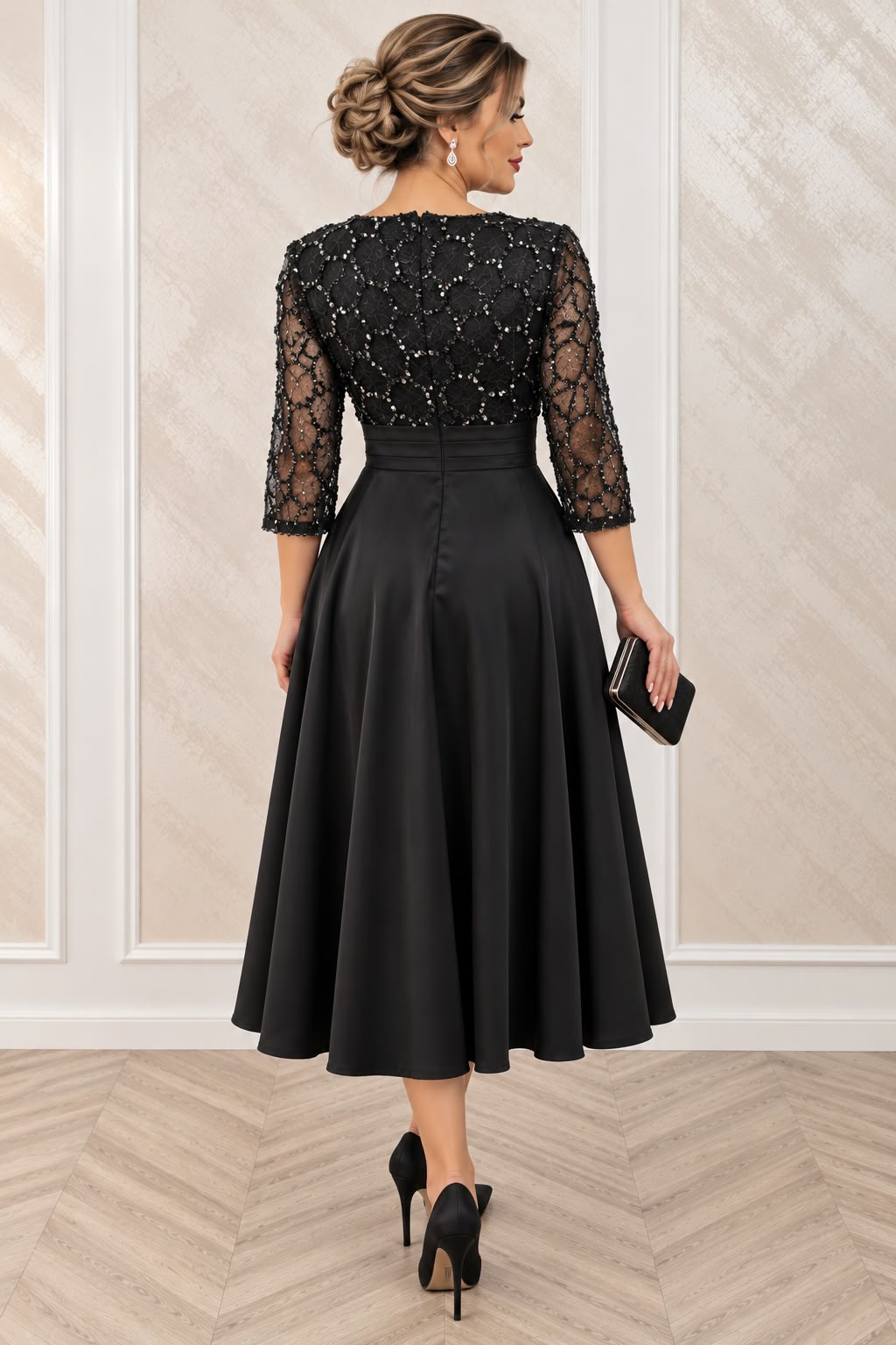 Rochia Dixi lungime midi-rochie eleganta disponibila in 2 nuante