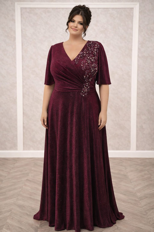 Rochia Dida – Rochie lunga din lurex pentru marimi plus size