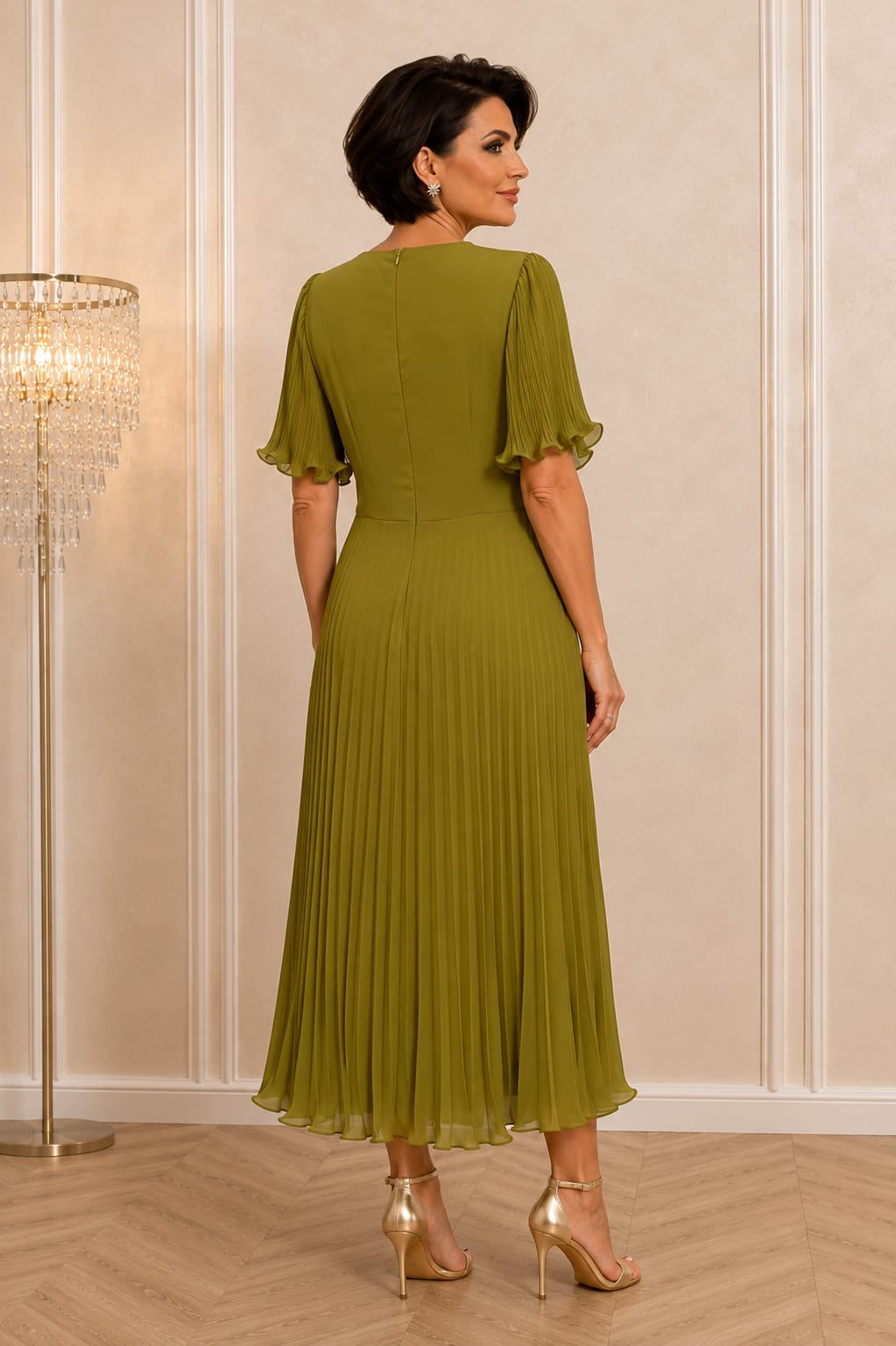Rochia Dida Midi – Rochie eleganta din voal plisat, usoara si vaporoasa disponibila in mai multe culori