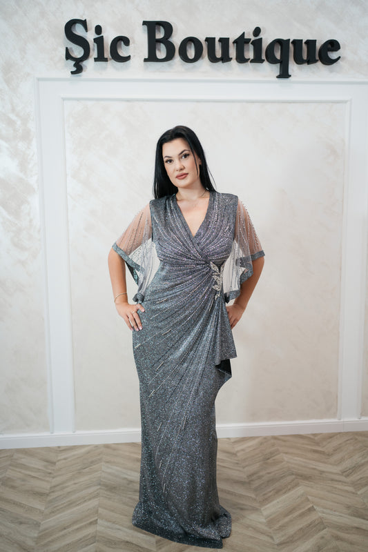 Rochie de seara Cuper din lurex – Eleganță și strălucire pentru evenimente speciale