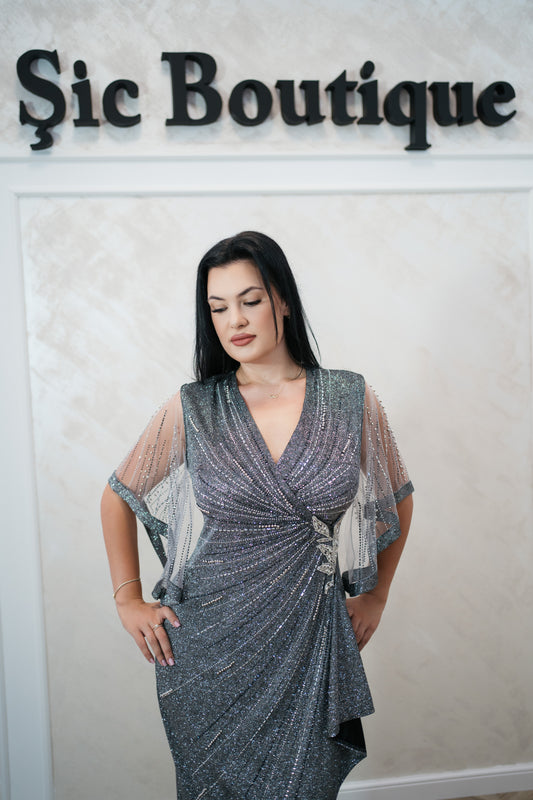 Rochie de seara Cuper din lurex – Eleganță și strălucire pentru evenimente speciale