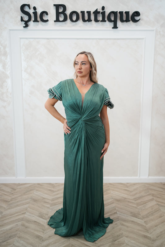 Rochia Olive – Rochie Lunga din Organza cu Fir de Matase, Ușoara și Eleganta pentru Evenimente Speciale