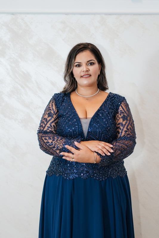 Rochia Elvira – Rochie de seara din voal și dantela cu perluțe, eleganta și rafinata
