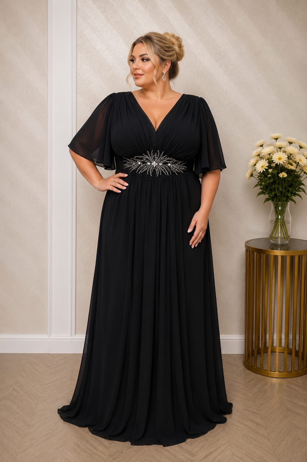 Rochia Mali – Rochie lungă din voal pentru mărimi plus size