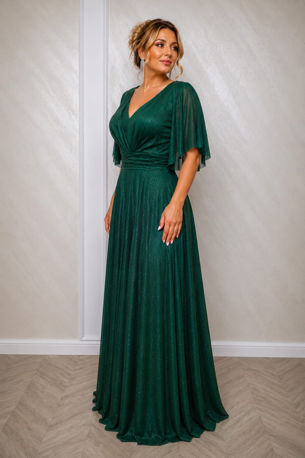 Rochie Doria  – Rochie lunga si usoara din voal sclipitor
