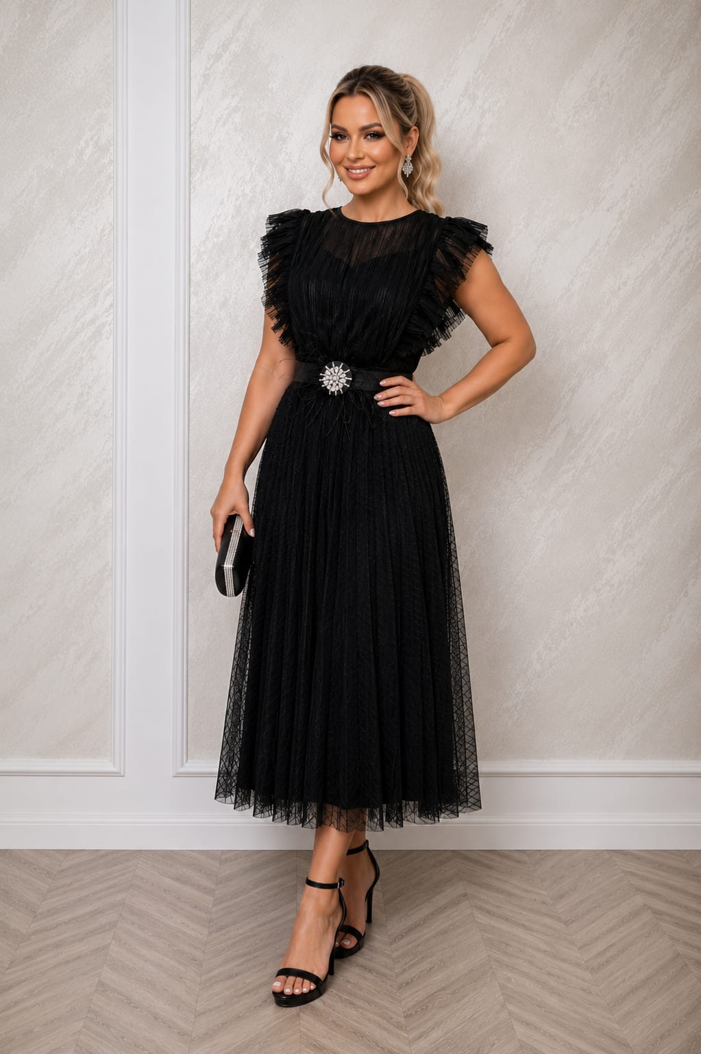 Rochie Noelia – Rochie lungime midi eleganta pentru evenimentele verii