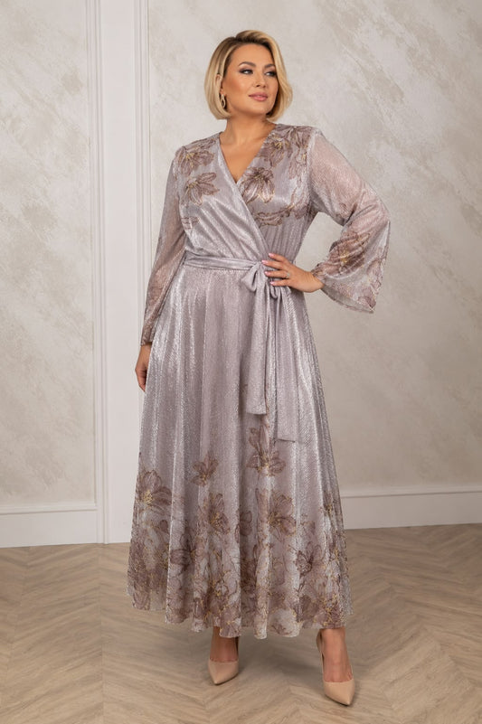 Rochia Lacrimioara - Rochie midi-maxi vaporoasa cu imprimeu floral