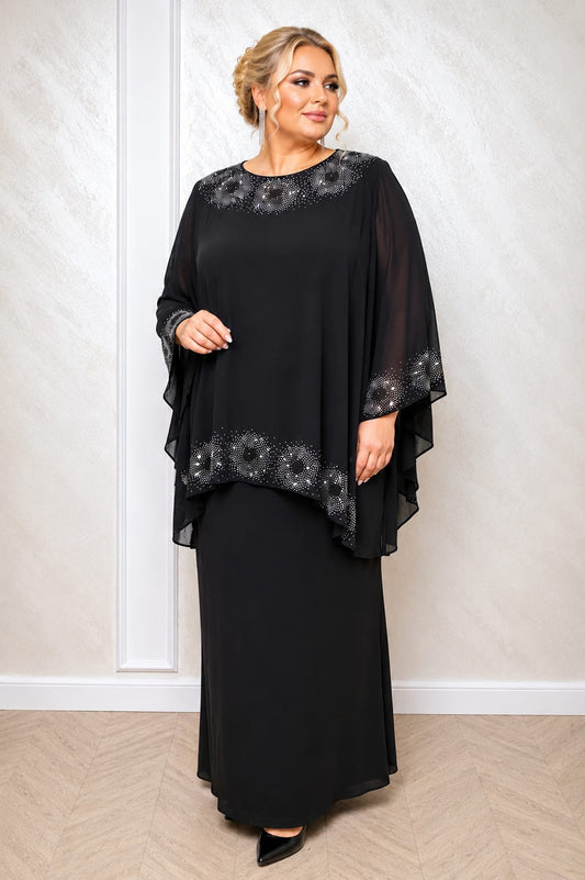 Rochia Deluxe – Rochie pentru evenimente din voal cu  bolero detasabil pentru marimi plus size