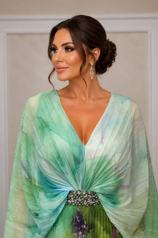Rochia Flutur – Rochie eleganta vaporoasa din voal plisat pentru evenimente speciale