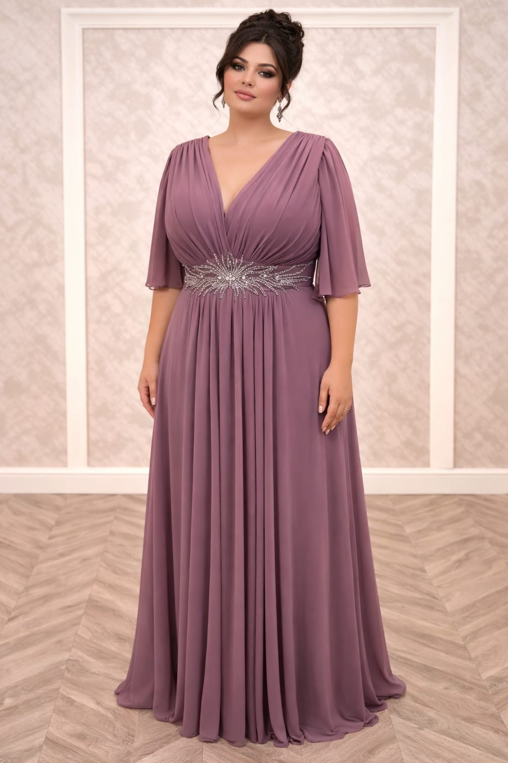 Rochia Mali – Rochie lungă din voal pentru mărimi plus size