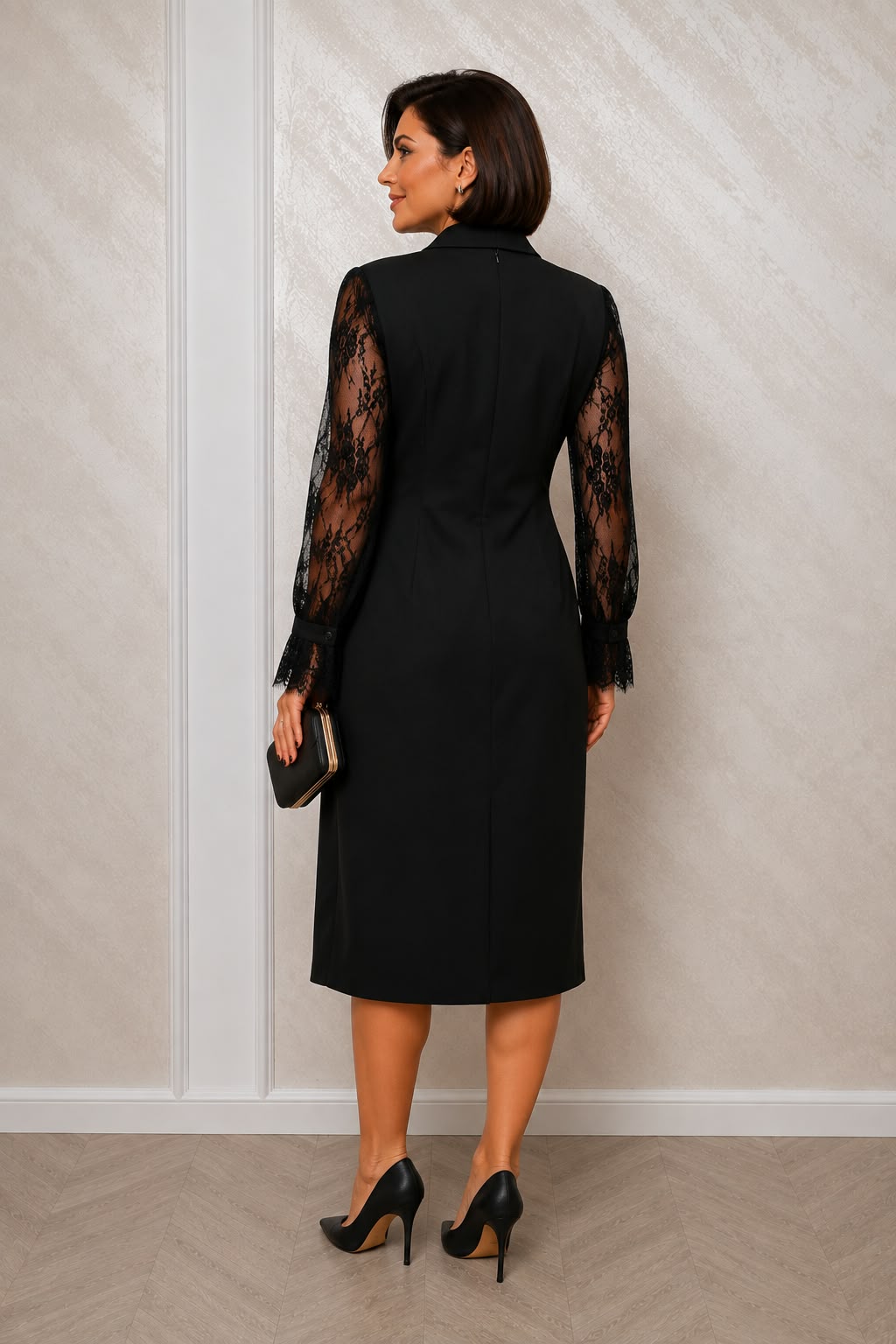 Rochia Star – Rochie eleganta tip sacou cu maneci din dantela