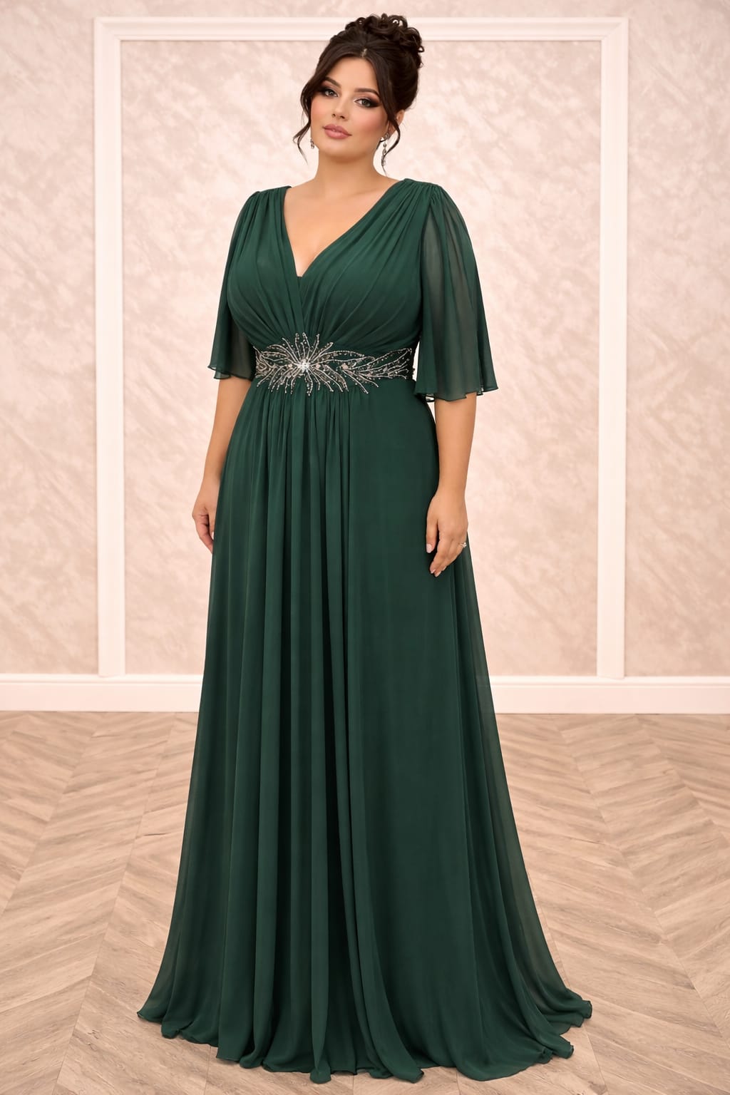 Rochia Mali – Rochie lungă din voal pentru mărimi plus size