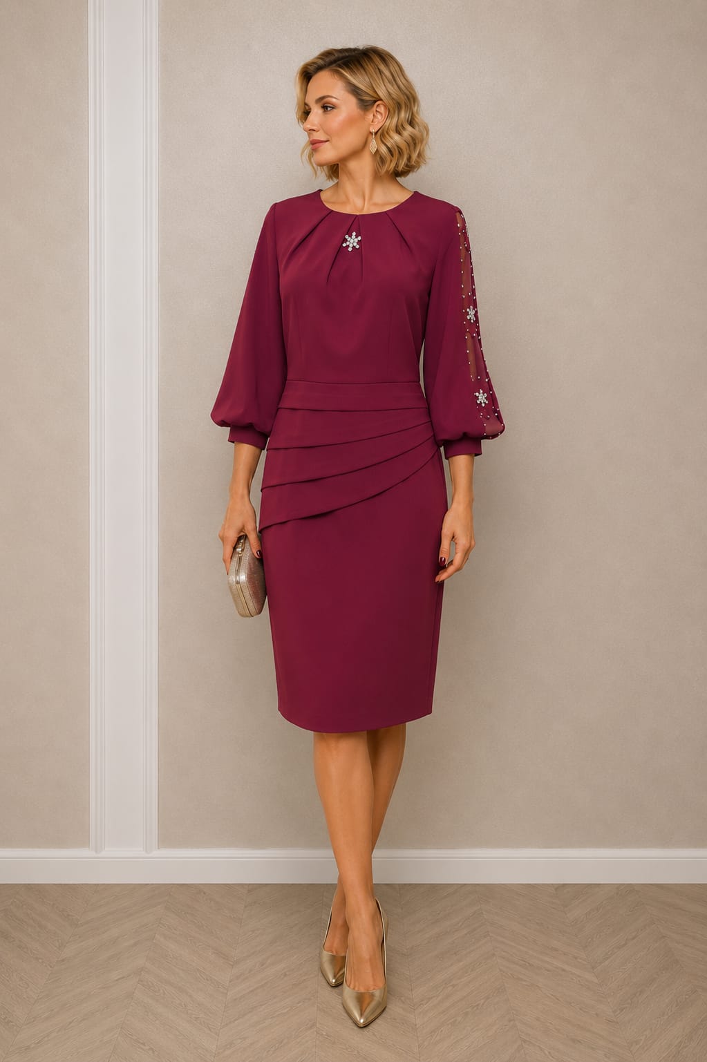 Rochia Loky – Rochie midi eleganta cu maneci vaporoase disponibila in 3 culori