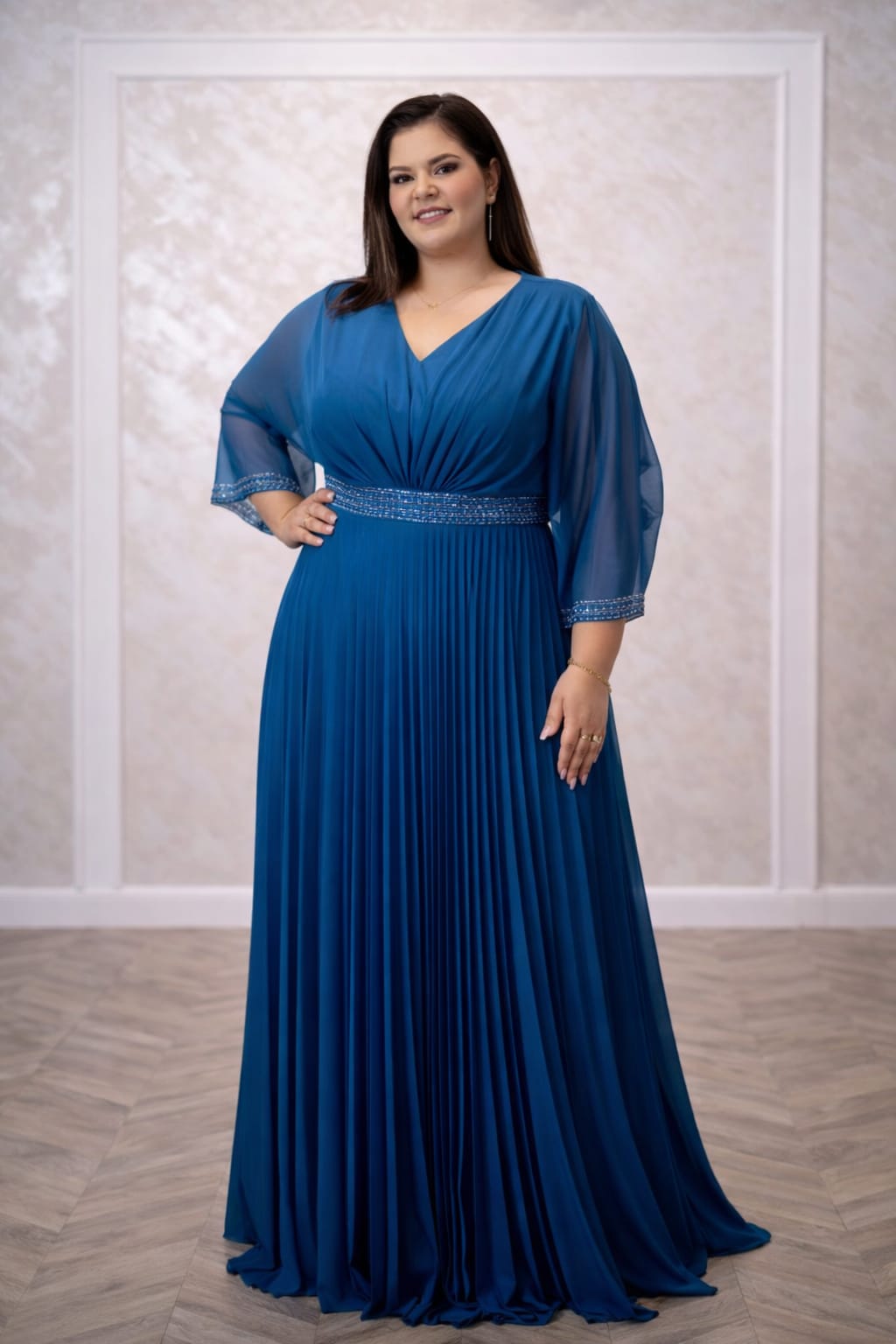 Rochia Florenta – Rochie eleganta pentru marimi foarte mari din tull italian, fluida și rafinata