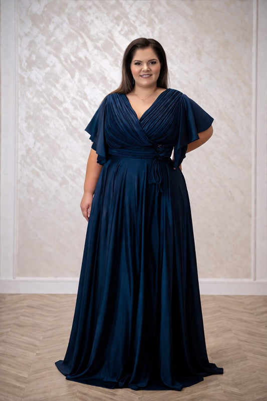 Rochia Gloria – Rochie eleganta, simpla de seara din satin premium