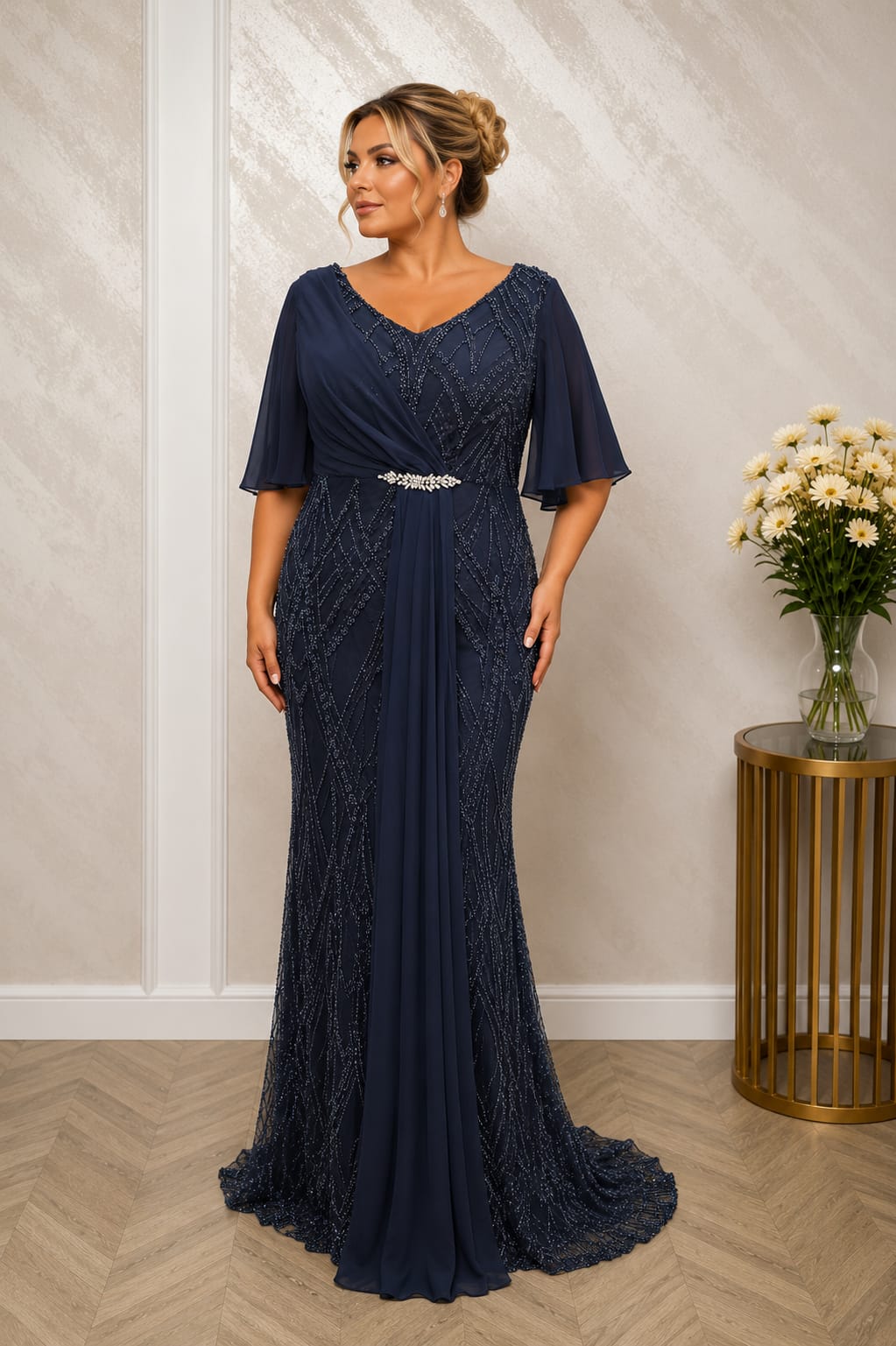Rochia Sophia – rochie eleganta luxoasa pentru marimi plus size