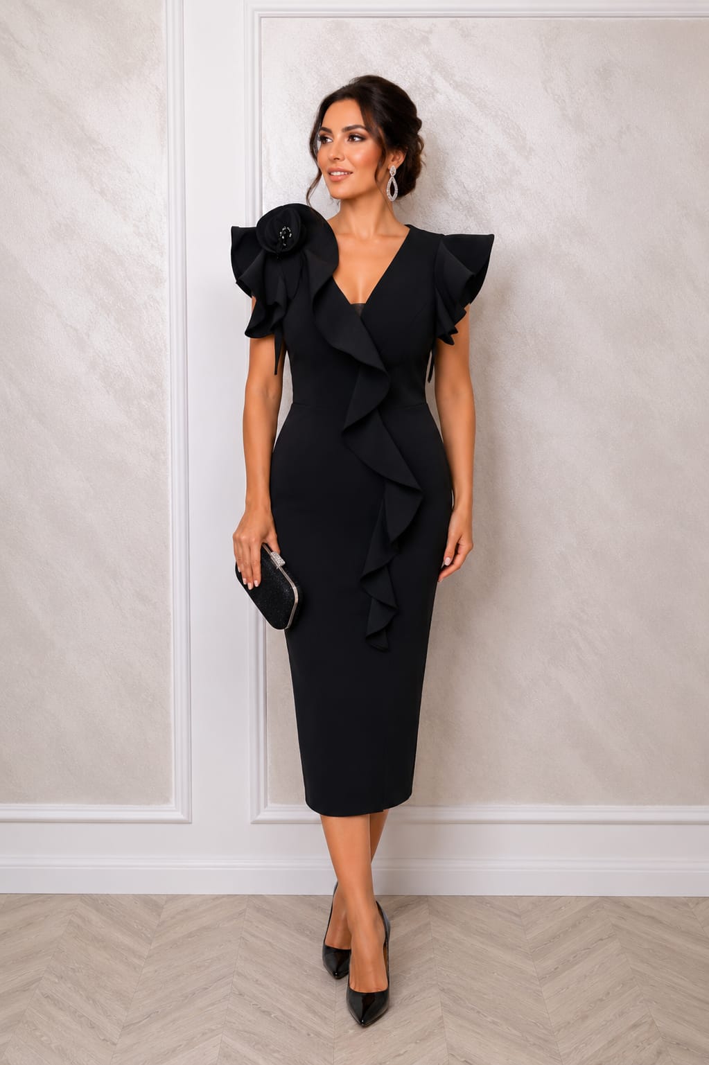 Rochie Lilia – Rochie midi eleganta, sofisticata pentru aparitii memorabile