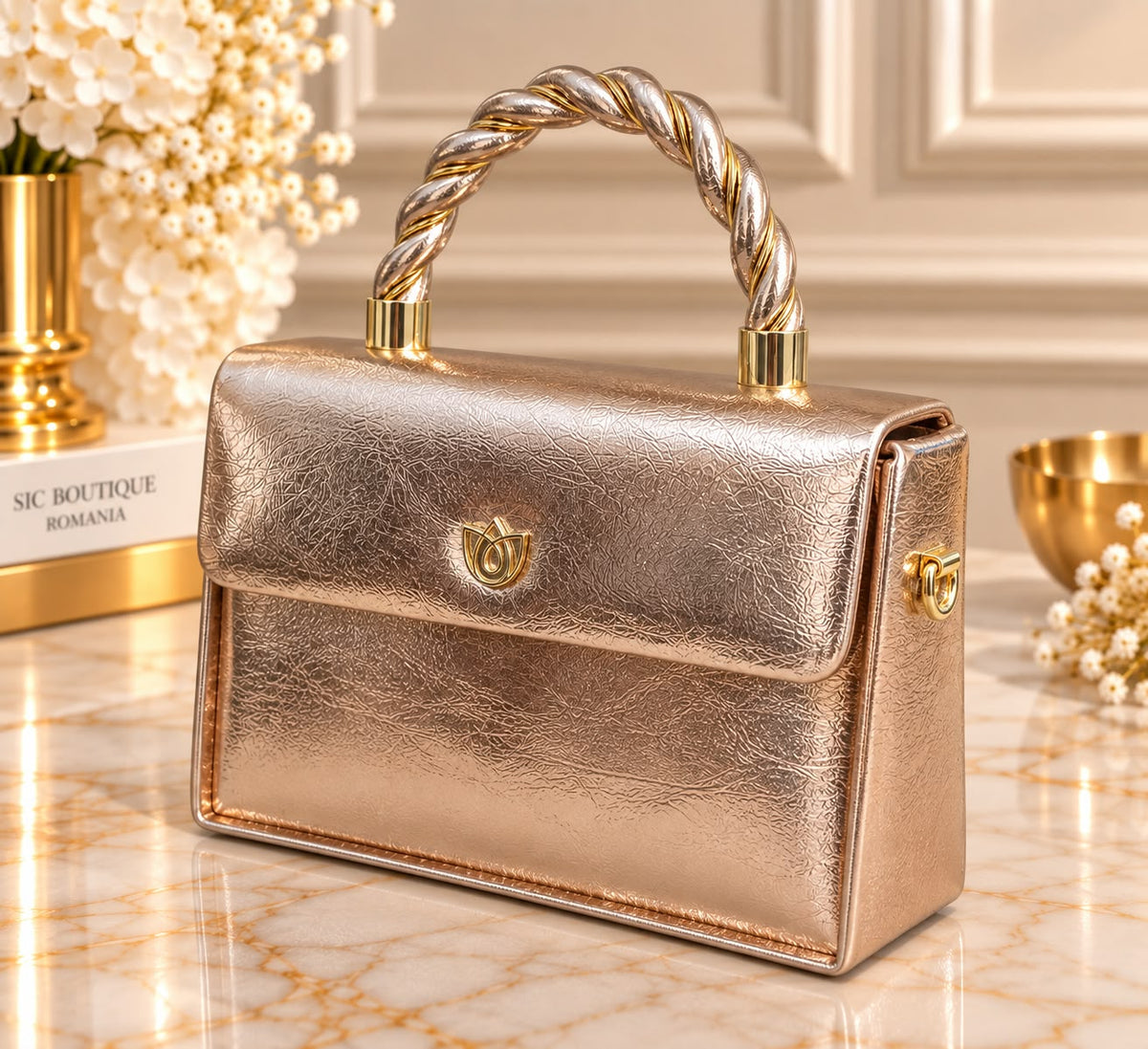 Geanta Premium in nuante metalice pentru Tinute de Ocazie