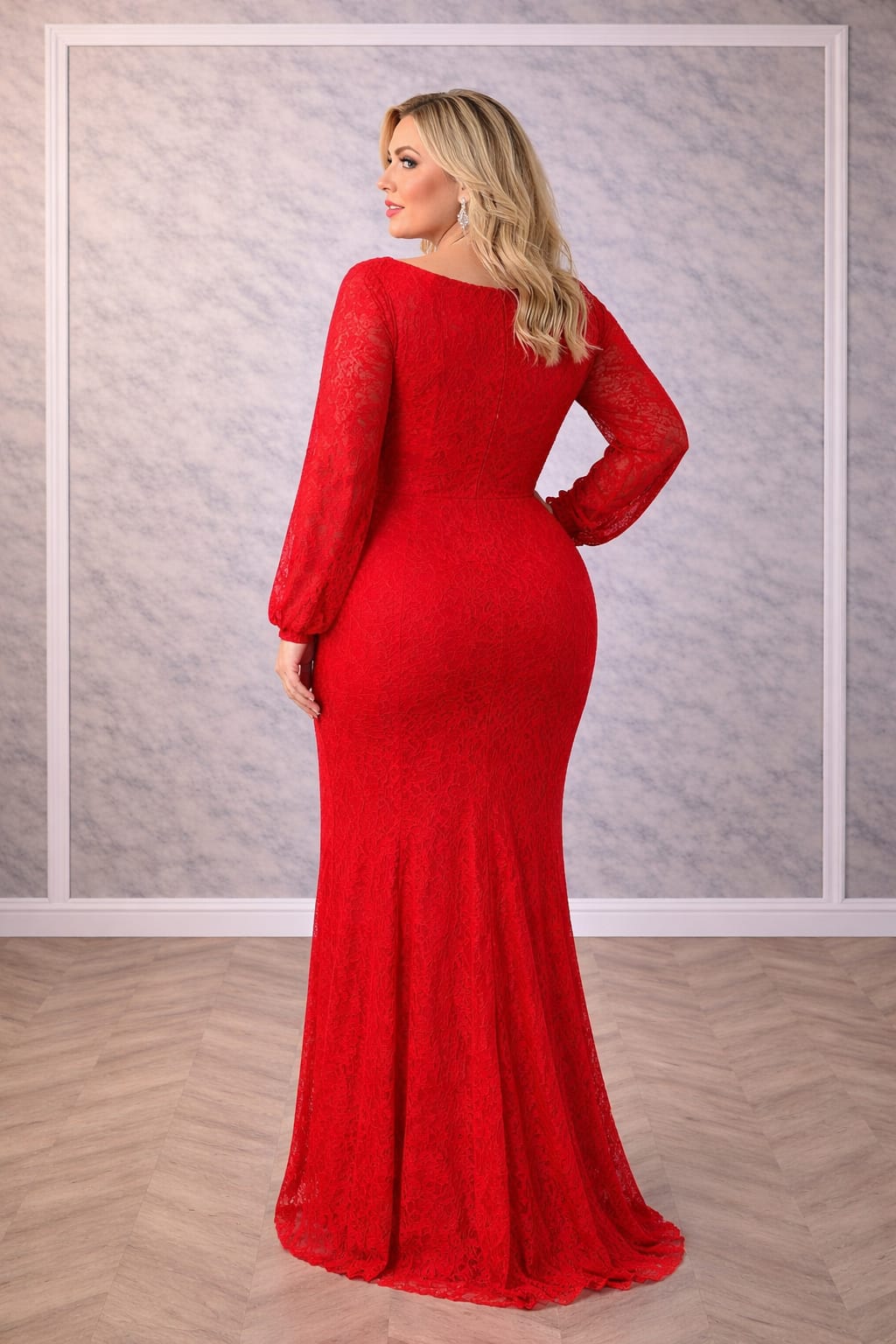 Rochie Mara  de seara lunga din dantela Chantilly
