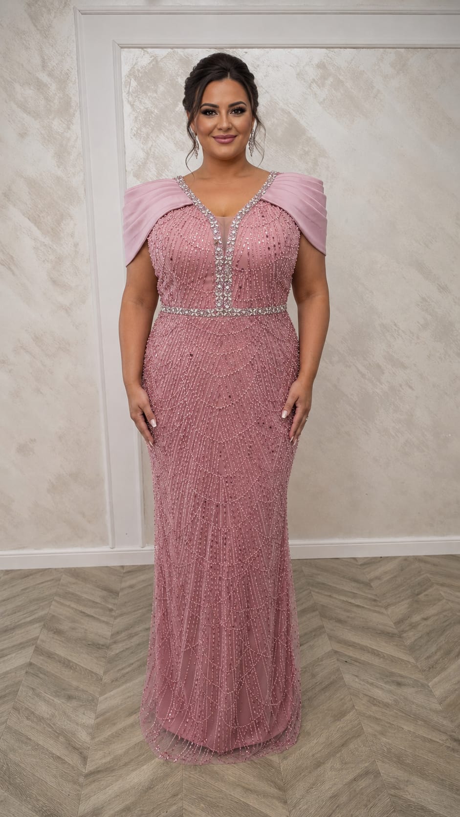 Rochia Aiana – rochie lunga eleganta cu corset reglabil si maneci off shoulder. Ideala pentru nunti , gale si evenimente premium.