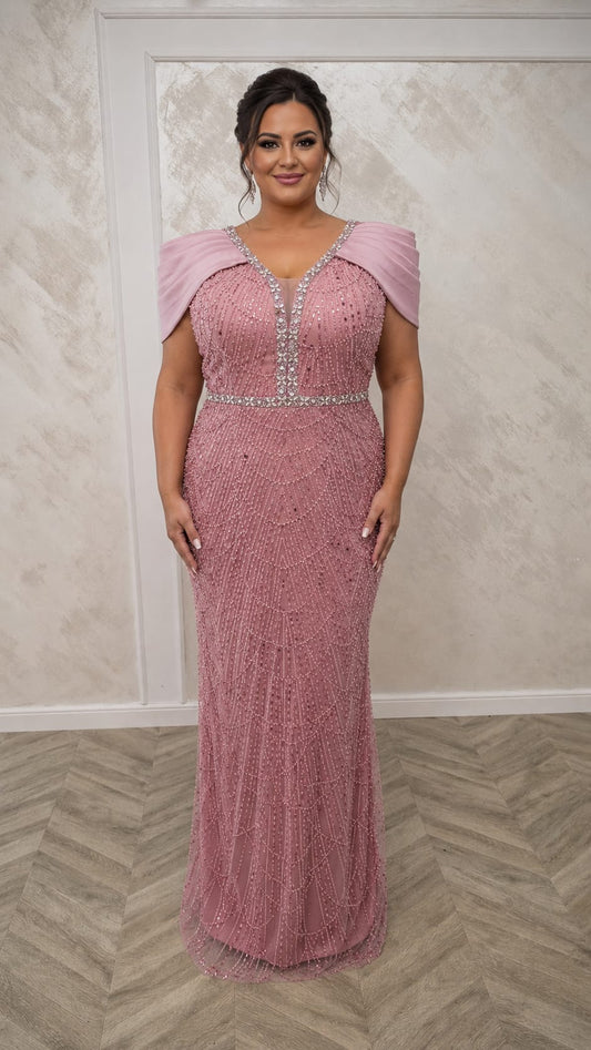 Rochia Aiana – rochie lunga eleganta cu corset reglabil si maneci off shoulder. Ideala pentru nunti , gale si evenimente premium.