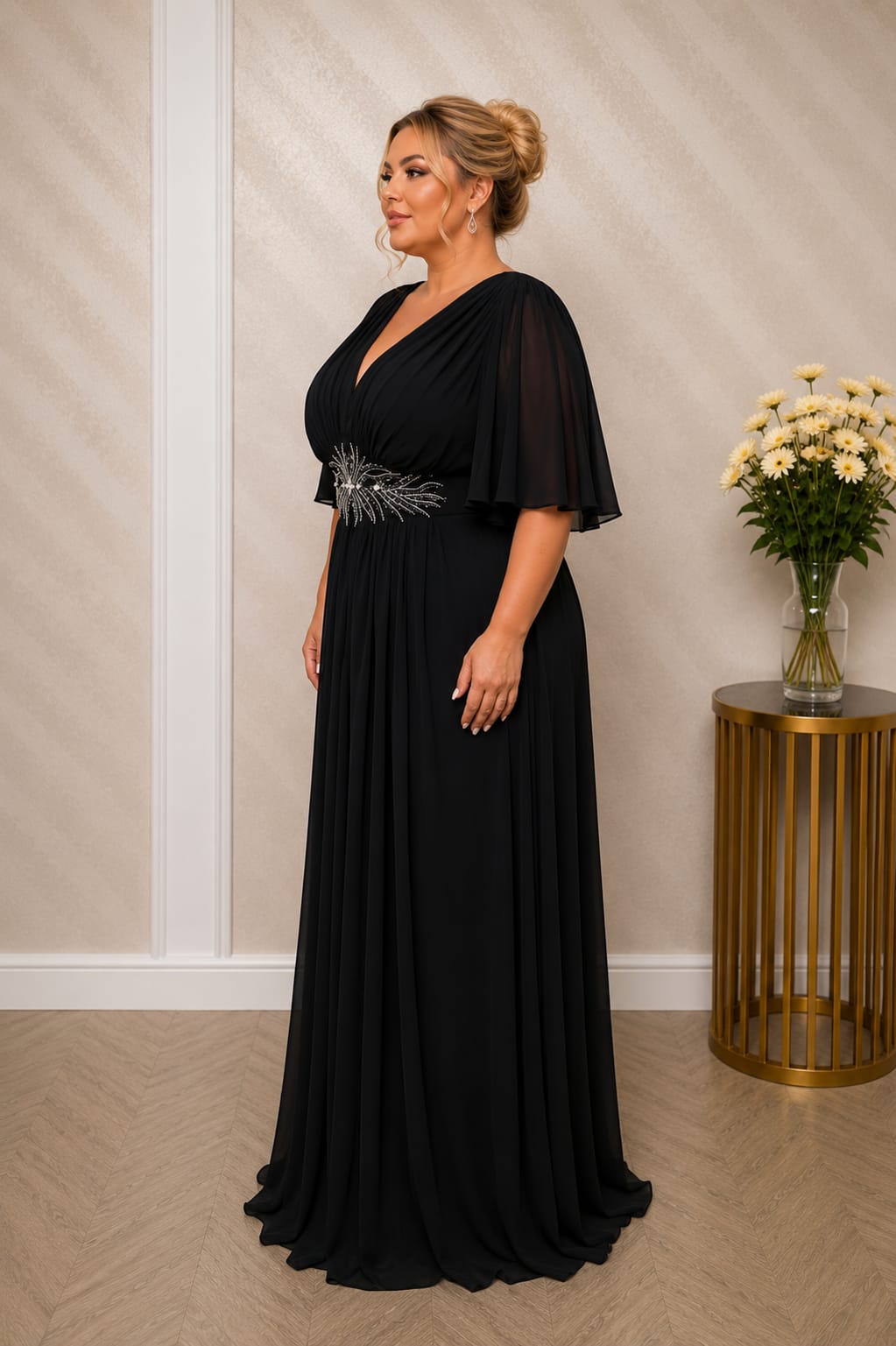 Rochia Mali – Rochie lungă din voal pentru mărimi plus size