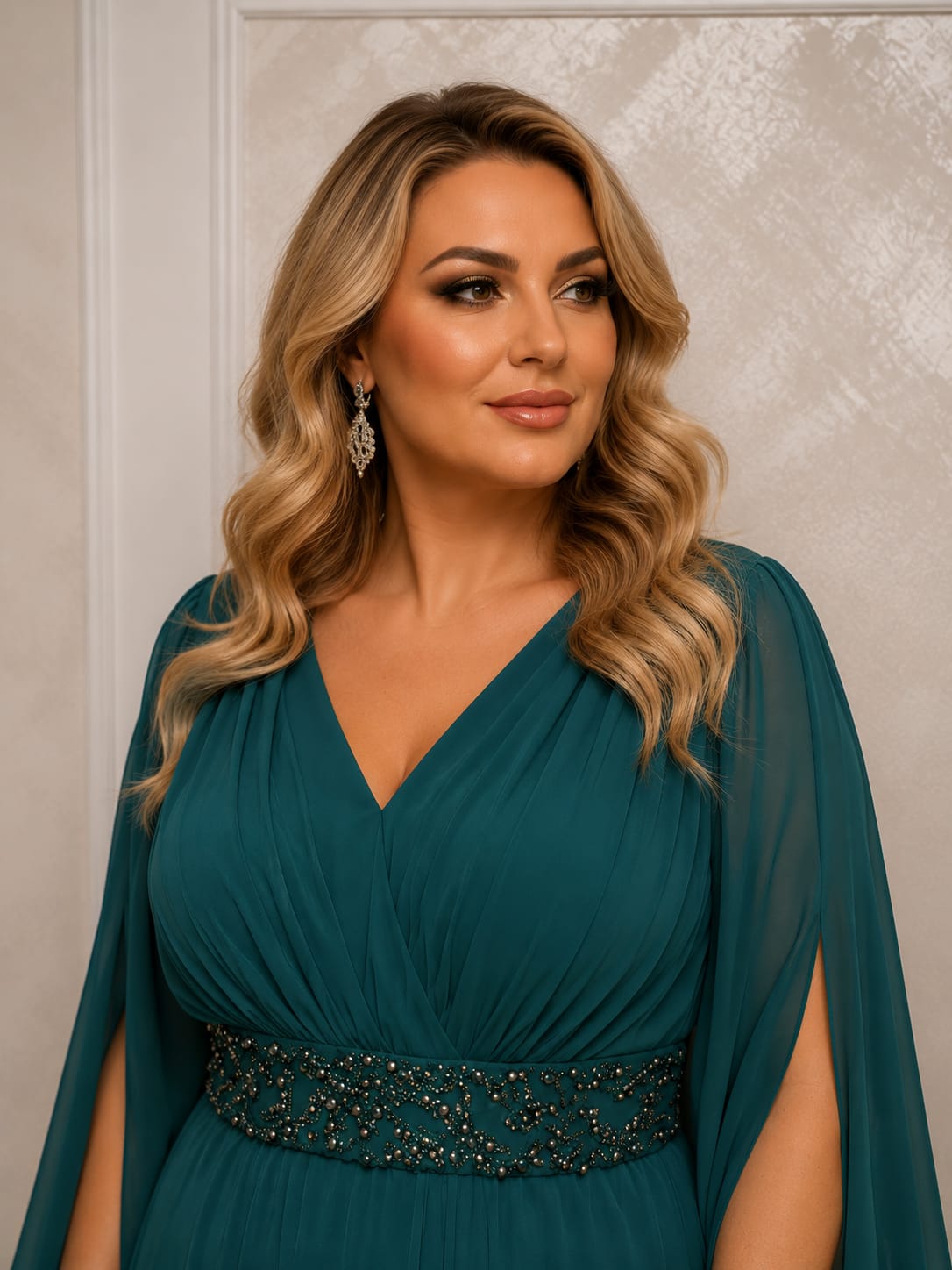 Rochie Voleta – Rochie vaporoasa din voal pentru doamnele cu masuri mari