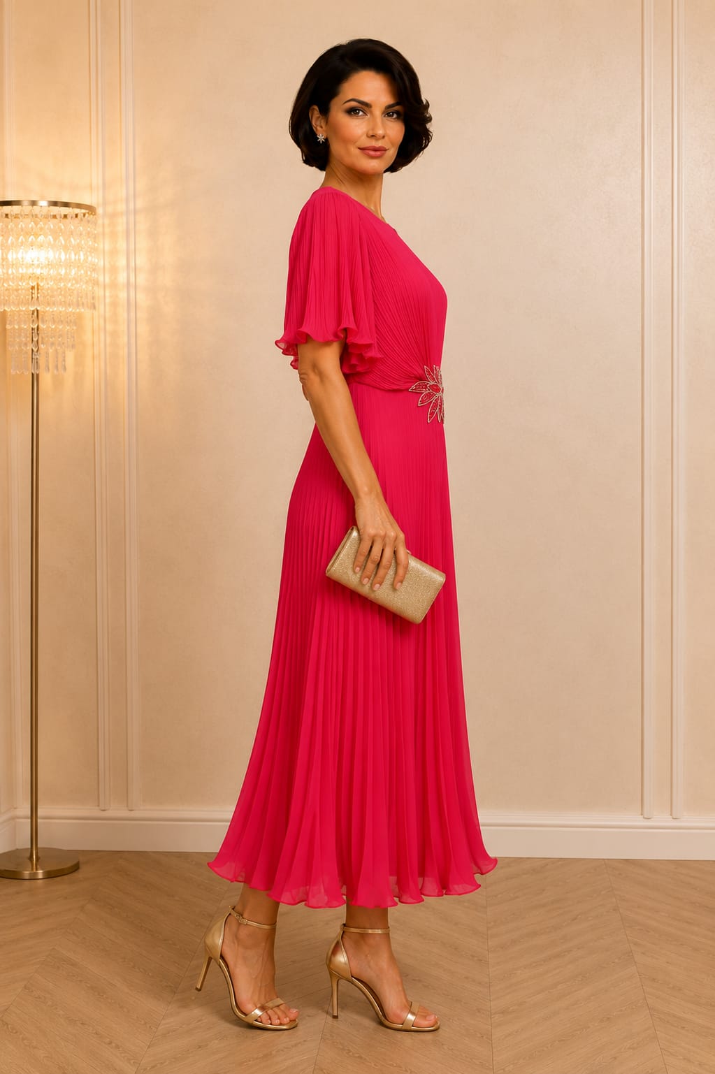 Rochia Dida Midi – Rochie eleganta din voal plisat, usoara si vaporoasa disponibila in mai multe culori